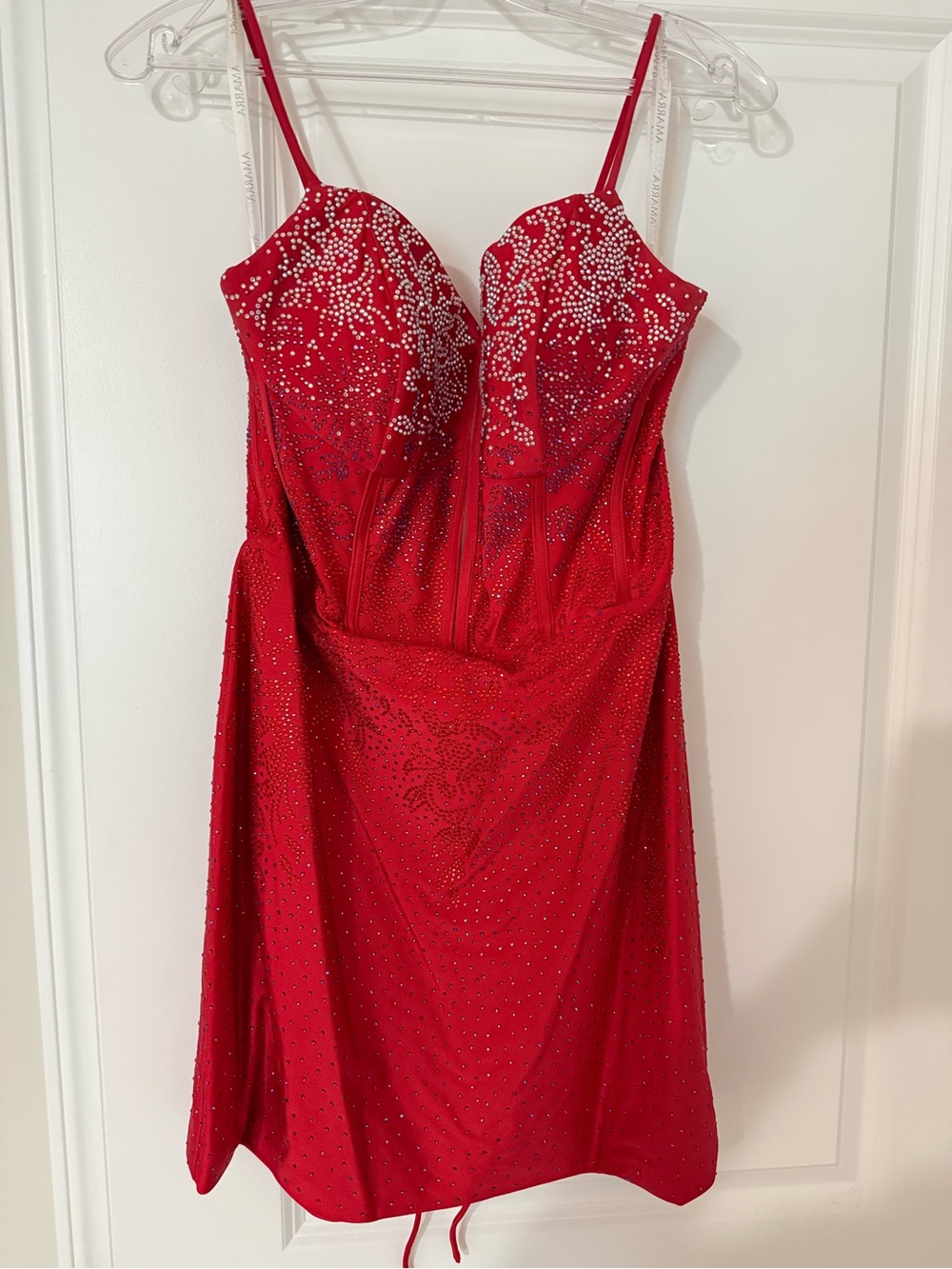 Red Embellished Mini Dress - Brand Unspecified